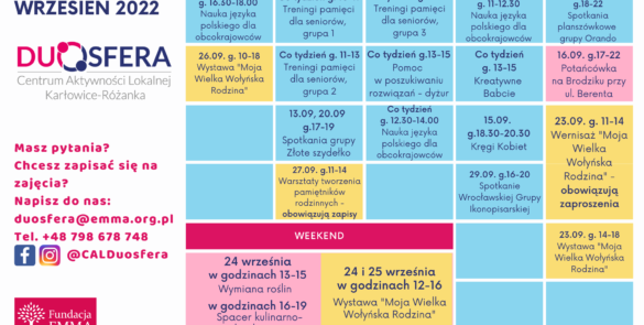 Aktualności - plan wrzesien 2022 cal duosfera