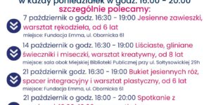 Harmonogram Klubowego Centrum Aktywności Dzieci i Młodzieży "ESSA z Emmą" - październik 2024 - ESSA 2024 10