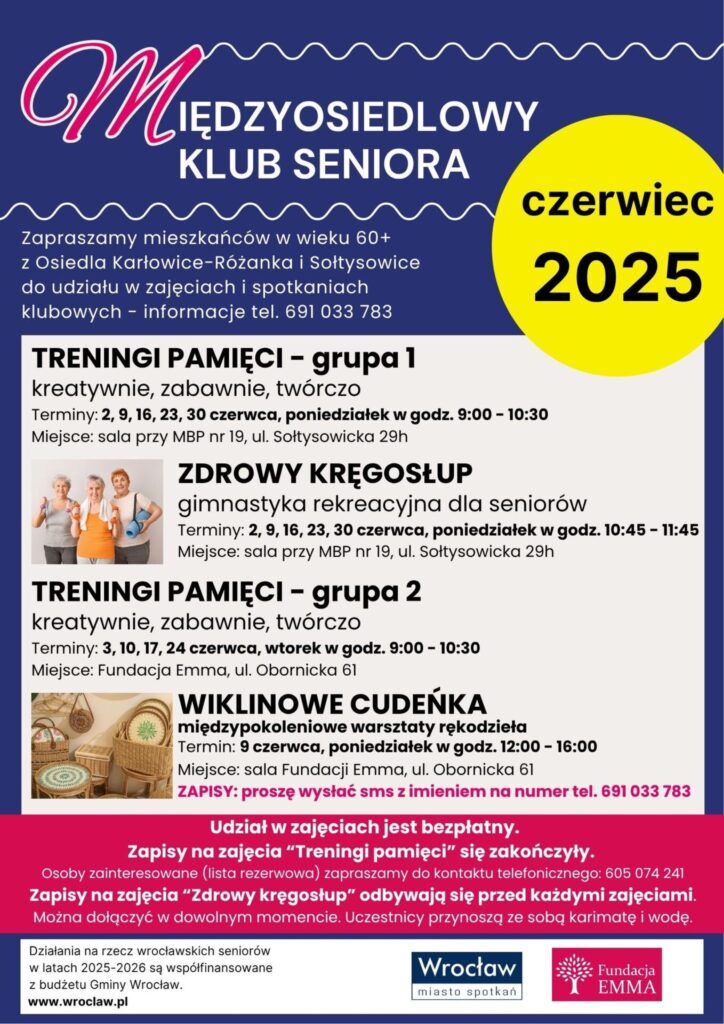 Międzyosiedlowy Klub Seniora Fundacji EMMA | czerwiec 2025 - MKS 2025 06