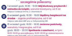 Harmonogram Klubowego Centrum Aktywności Dzieci i Młodzieży "ESSA z Emmą" - wrzesień 2025 - ESSA 2025 09