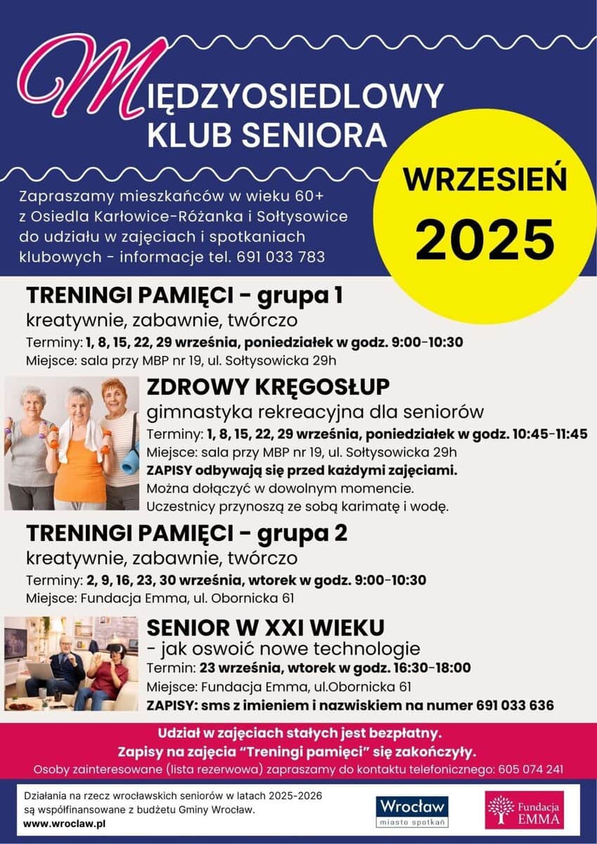 Międzyosiedlowy Klub Seniora Fundacji EMMA | wrzesień 2025 2 Międzyosiedlowy Klub Seniora Fundacji EMMA | wrzesień 2025 - MKS 2025 09