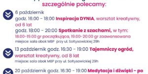 Harmonogram Klubowego Centrum Aktywności Dzieci i Młodzieży "ESSA z Emmą" - październik 2025 - ESSA 2025 10