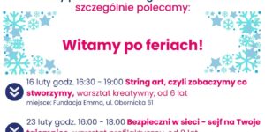 Harmonogram Klubowego Centrum Aktywności Dzieci i Młodzieży "ESSA z Emmą" - luty 2026 - ESSA 2026 02