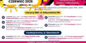 Harmonogram Klubowego Centrum Aktywności Dzieci i Młodzieży "ESSA z Emmą" - czerwiec 2026 - ESSA 2026 06